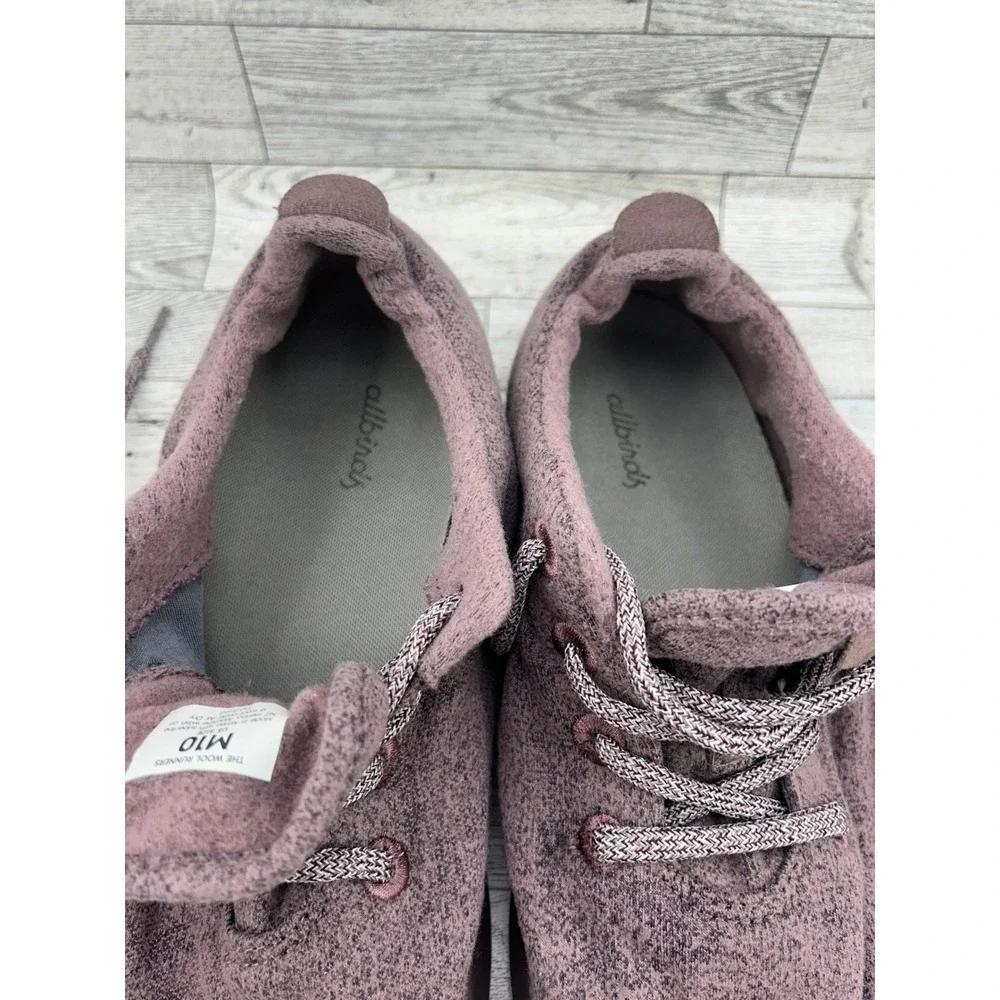 Allbirds Wool Runners Men Sz 10 Heathered Purple Merino Wool Sneakers PO 0152